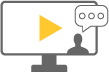 computer with person and message pop-up