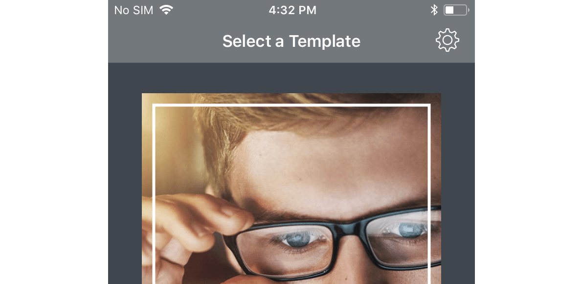 Template selecting window