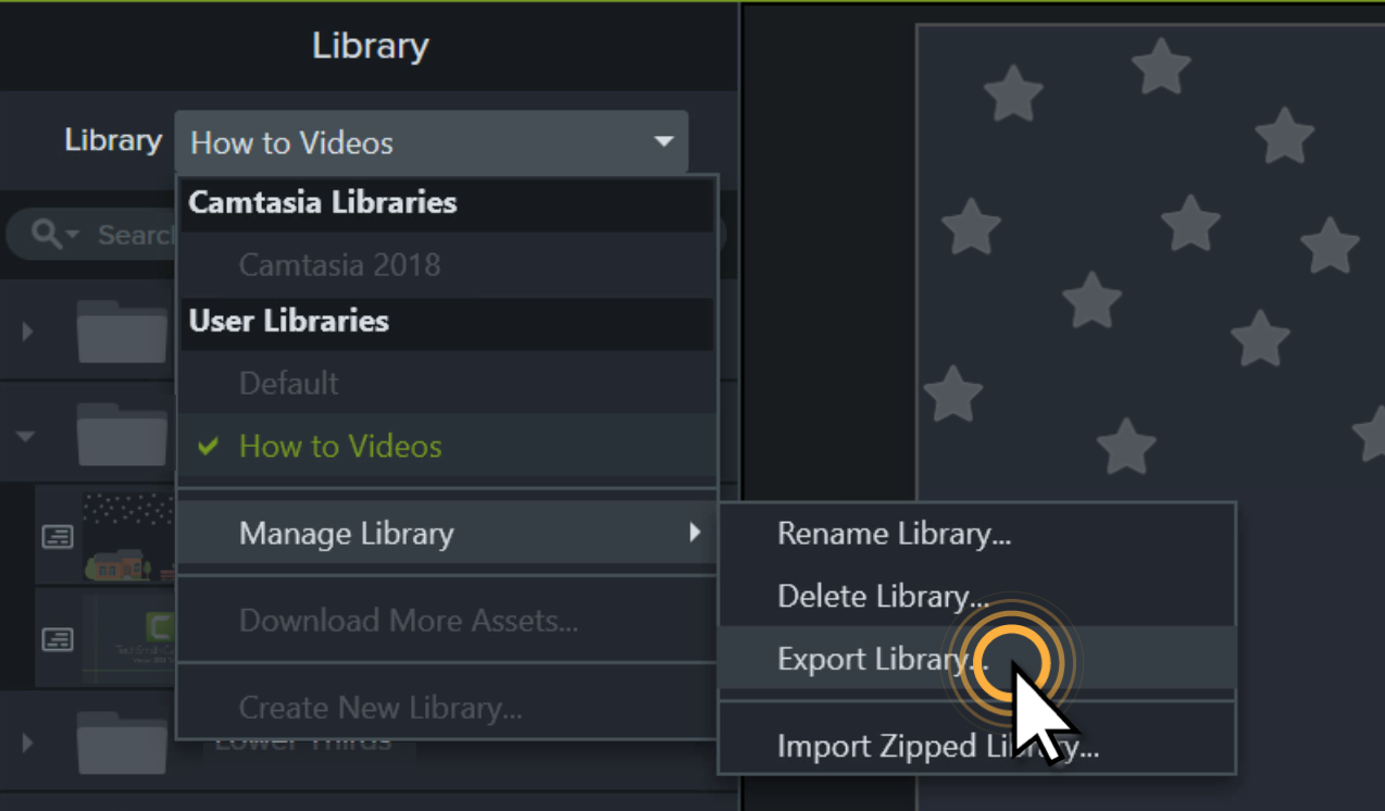 upgrade camtasia and transfer library assets