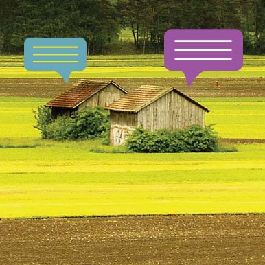 two buildings with callouts