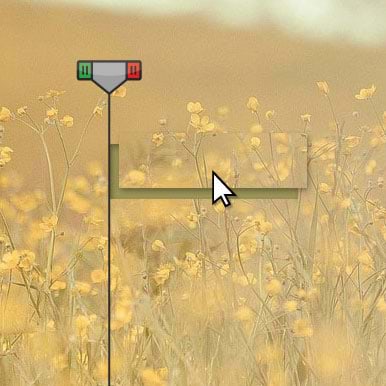 simplified illustration of a video playhead and a mouse cursor