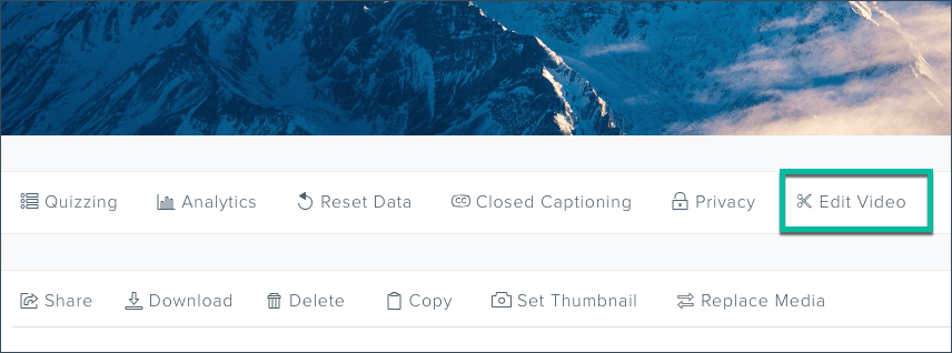 Video view page with Edit Video button