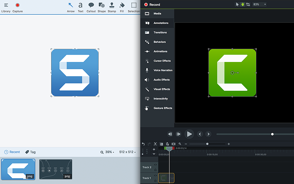 snagit 2018 or camtasia for recording webinars