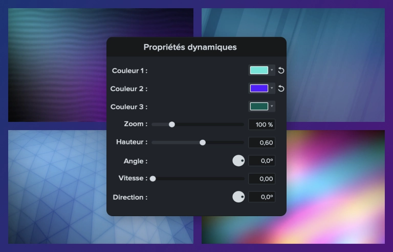 Arrière-plans dynamiques