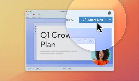 Easily share your images and videos with others. Screencast creates a link automatically.