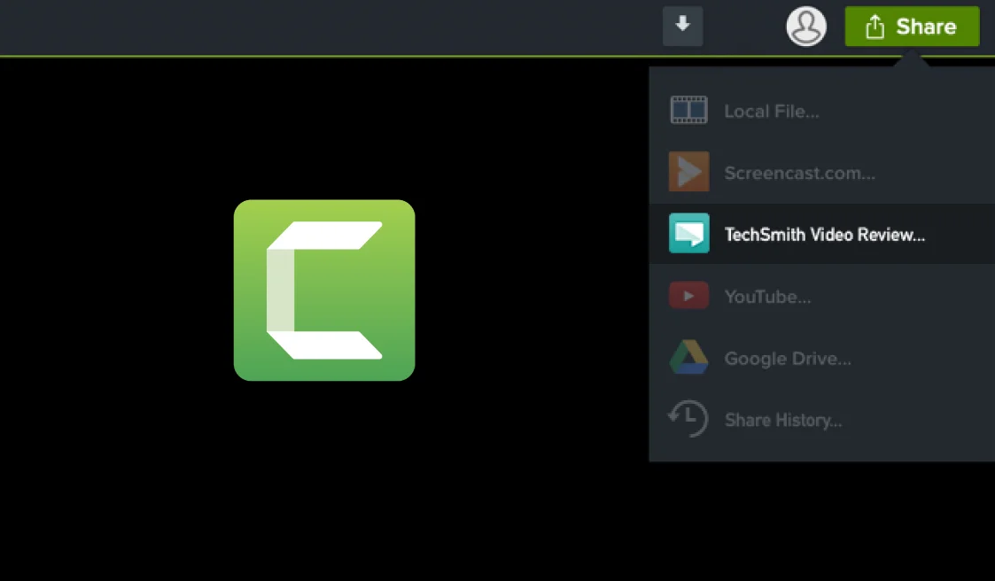 Share videos directly from Camtasia